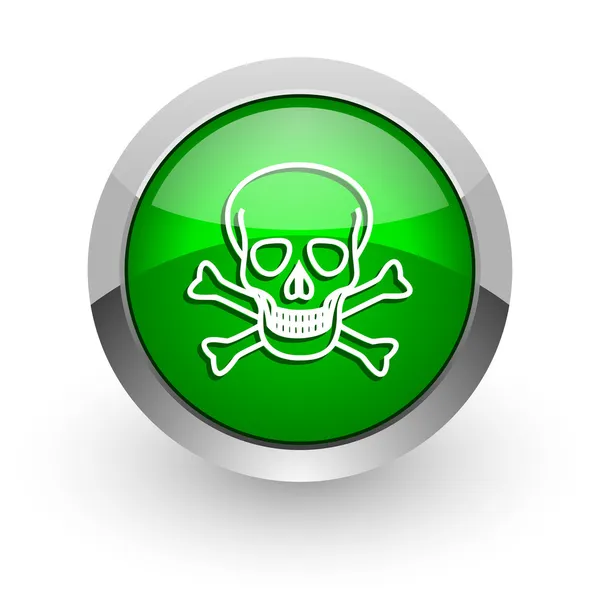 Dödskalle grön blank web-ikonen — Stockfoto