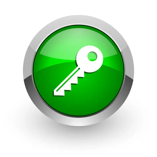 Anahtar yeşil parlak web simgesi — Stok fotoğraf