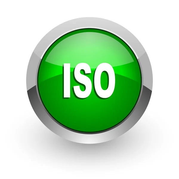 Iso grünes Hochglanz-Web-Symbol — Stockfoto