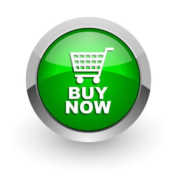 Buy now green glossy web icon — Stock Photo, Image