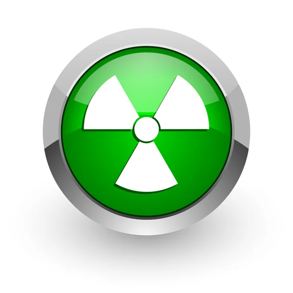 Radiación verde brillante icono web — Foto de Stock