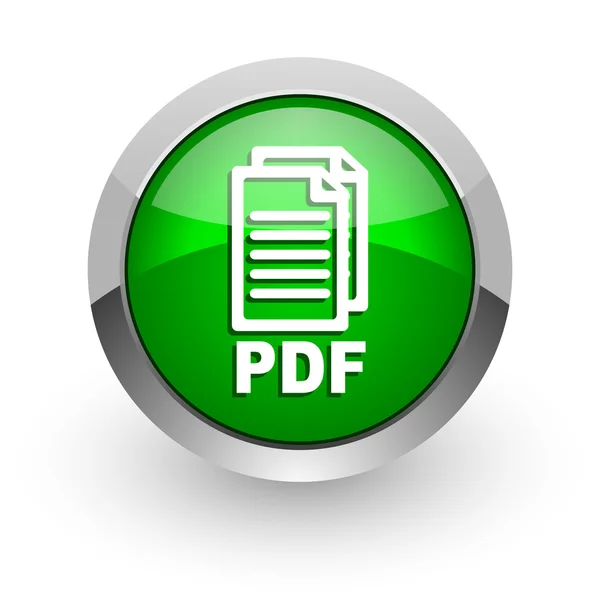 Pdf green glossy web icon, — Stock Photo, Image