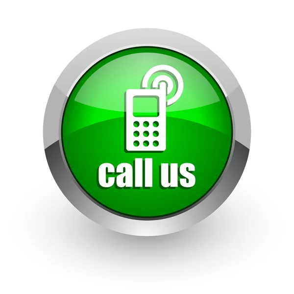 Call us green glossy web icon — Stock Photo, Image