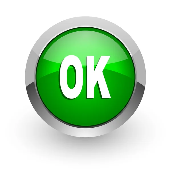 Ok green glossy web icon — Stock Photo, Image