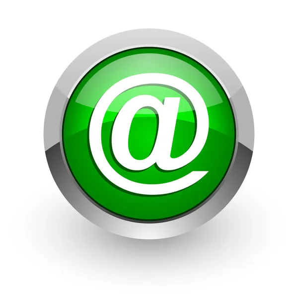 E-Mail grünes Hochglanz-Web-Symbol — Stockfoto