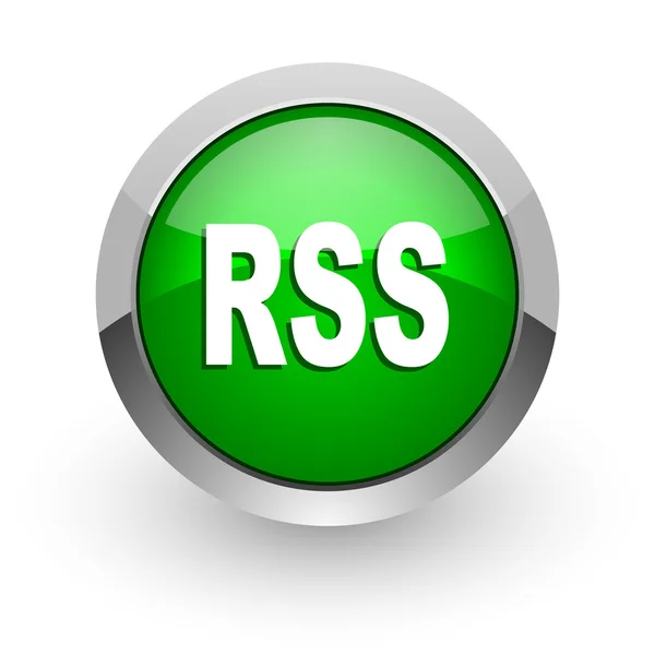 Rss grünes Hochglanz-Web-Symbol — Stockfoto