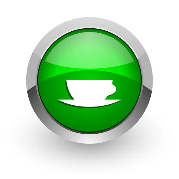 Espresso green glossy web icon — Stock Photo, Image