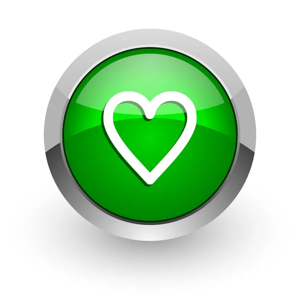 Heart green glossy web icon — Stock Photo, Image