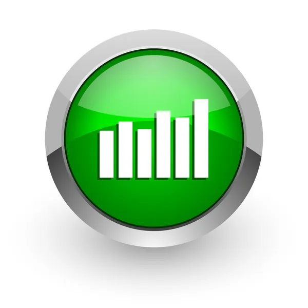 Графік зелена глянсова веб-іконка — стокове фото