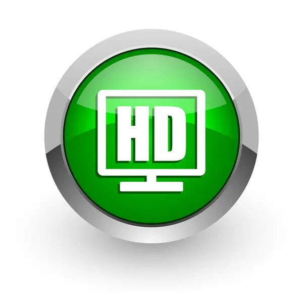 Ikona Zielona WWW błyszczący wyświetlacz HD — Zdjęcie stockowe