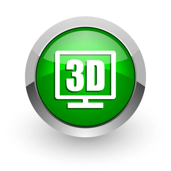 3D displej zelený lesklý web ikony — Stock fotografie