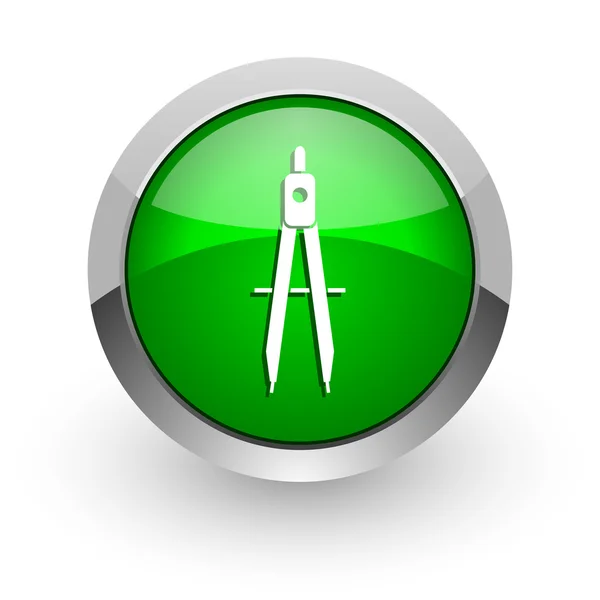 Learning green glossy web icon — Stock Photo, Image