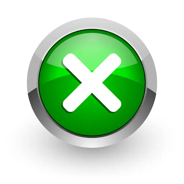 Cancelar ícone web brilhante verde — Fotografia de Stock