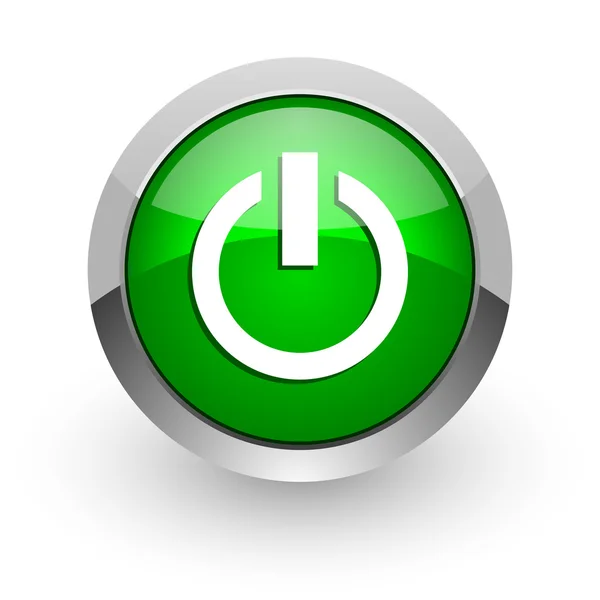 Power green glossy web icon — Stock Photo, Image