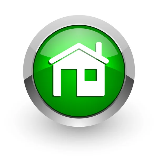 Ikona zelené lesklé webové dům — Stock fotografie