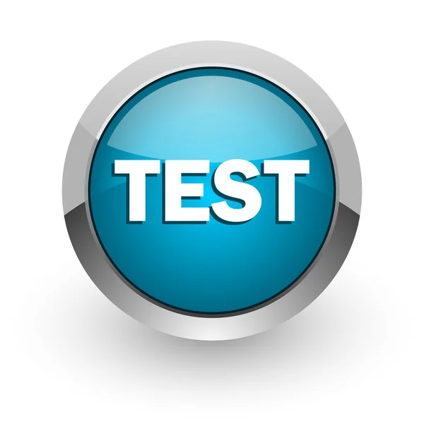 Test mavi parlak web simgesi — Stok fotoğraf