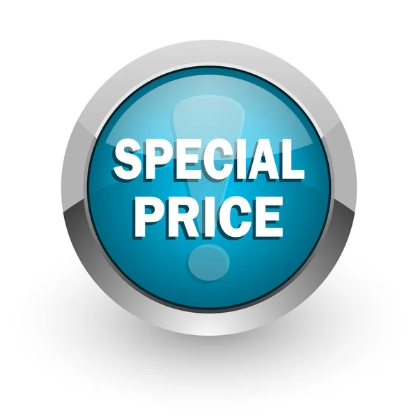 Preço especial ícone web brilhante azul — Fotografia de Stock