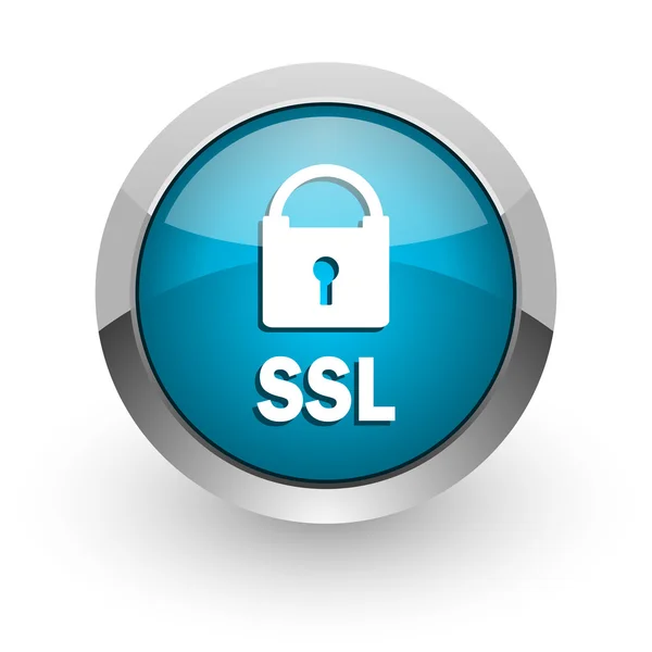 Ssl ícone web brilhante azul — Fotografia de Stock