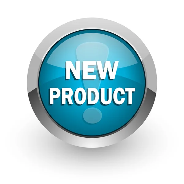 Yeni ürün mavi parlak web simgesi — Stok fotoğraf