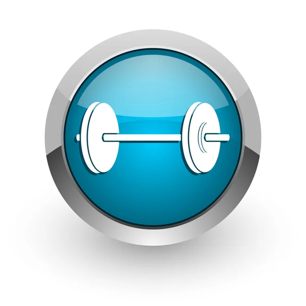 Fitness azul brillante icono web — Foto de Stock