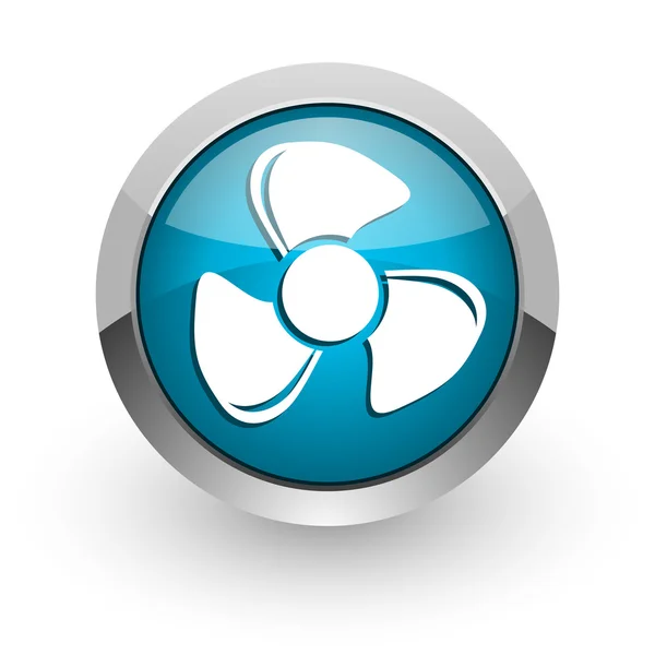 Fan mavi parlak web simgesi — Stok fotoğraf