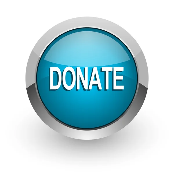 Donate blue glossy web icon — Stock Photo, Image