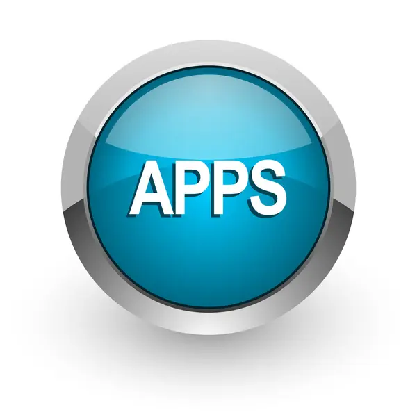 Apps blaues Hochglanz-Web-Symbol — Stockfoto