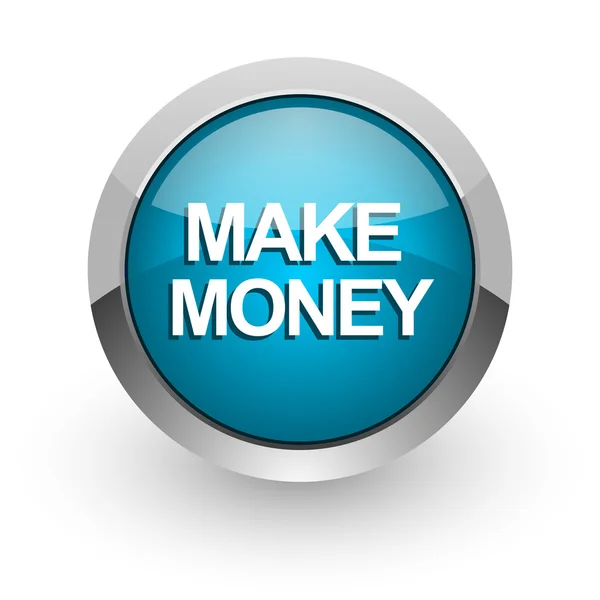 Make money blue glossy web icon — Stock Photo, Image