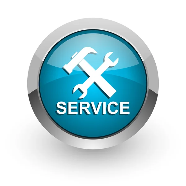 Service blaues Hochglanz-Web-Symbol — Stockfoto