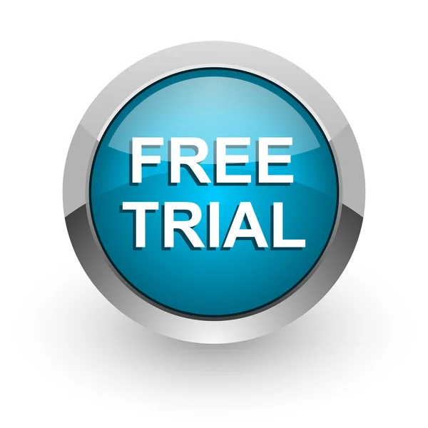 Free trial blue glossy web icon — Stock Photo, Image