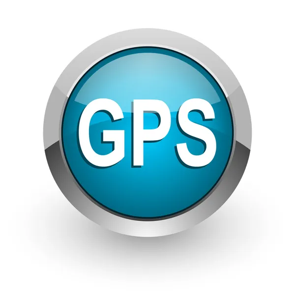 GPS blå blank web-ikonen — Stockfoto