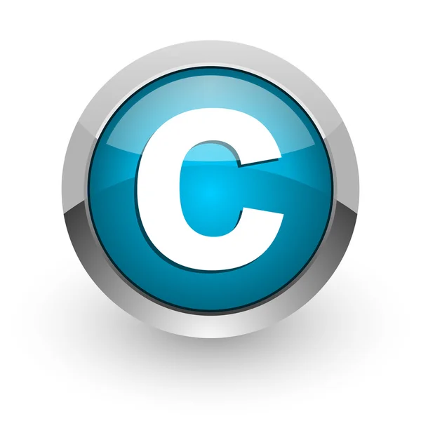 Copyright azul brillante icono web — Foto de Stock