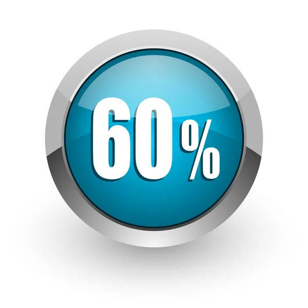 60 Prozent blaues Hochglanz-Websymbol — Stockfoto