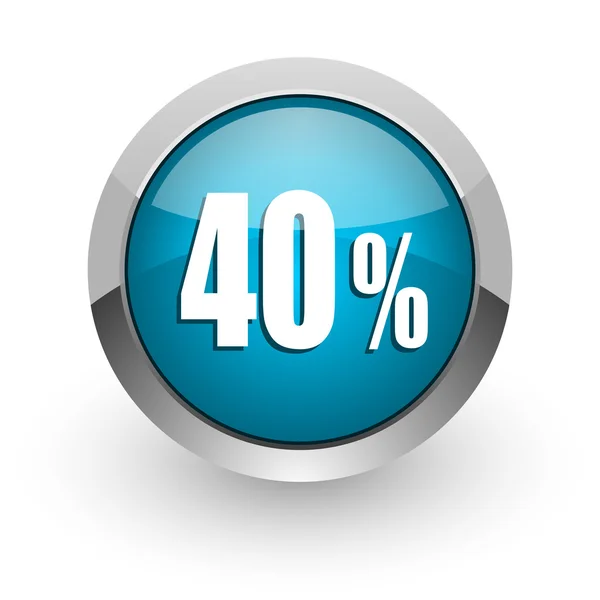 40 Prozent blaues Hochglanz-Websymbol — Stockfoto