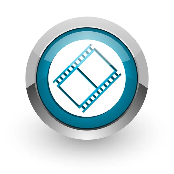 Film blue glossy web icon — Stock Photo, Image