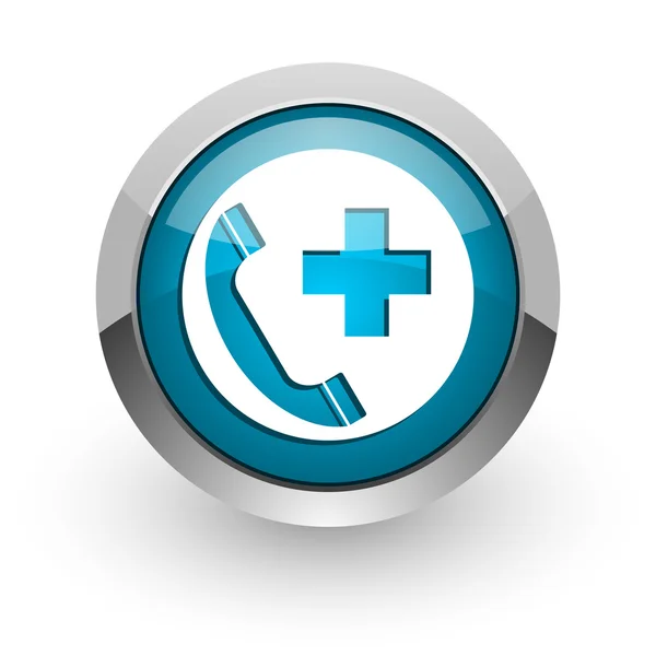 Emergency call blue glossy web icon — Stock Photo, Image