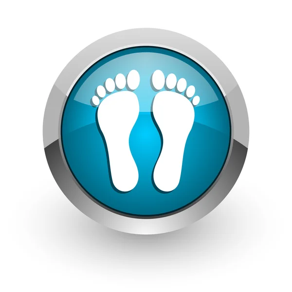 Fuß blaues Hochglanz-Web-Symbol — Stockfoto