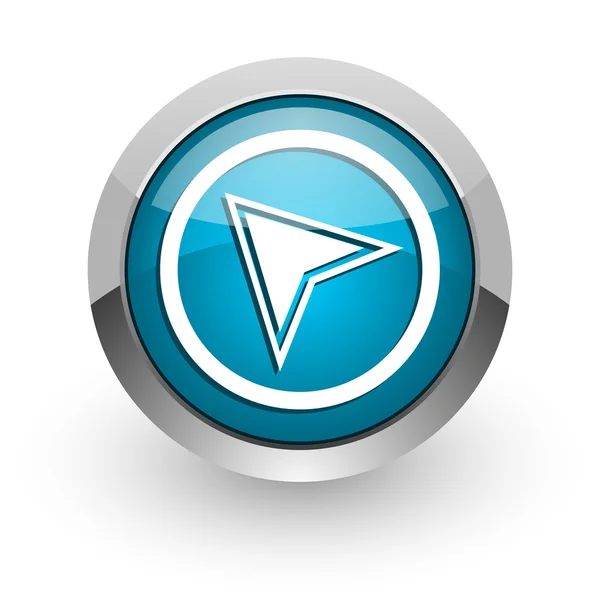 Navigation blue glossy web icon — Stock Photo, Image