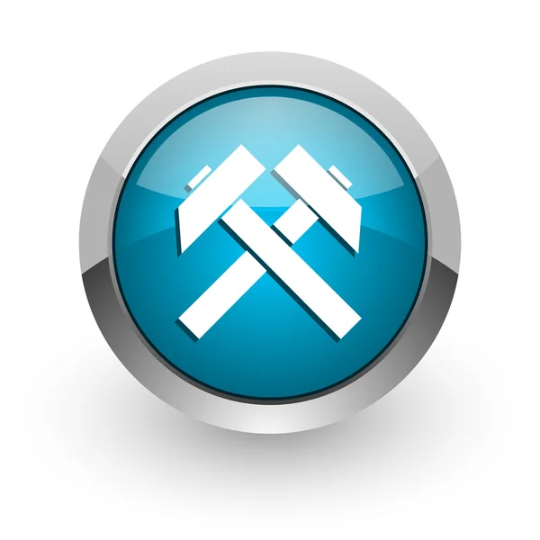 Gruvdrift blå blank web-ikonen — Stockfoto