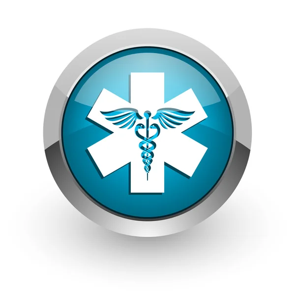 Emergency blue glossy web icon — Stock Photo, Image