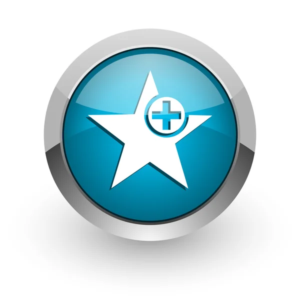 Yıldız mavi parlak web simgesi — Stok fotoğraf