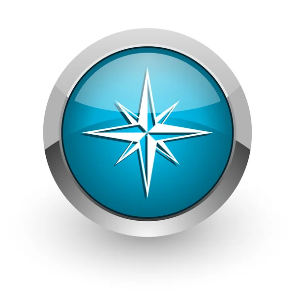 Compass blue glossy web icon — Stock Photo, Image