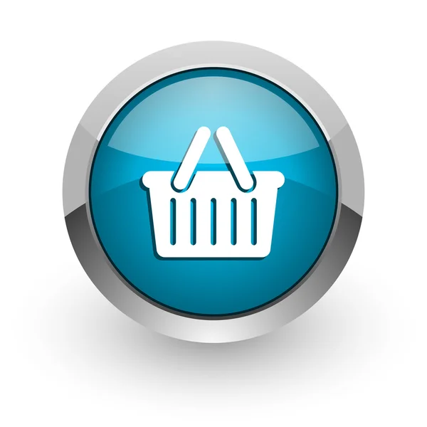 Cart blue glossy web icon — Stock Photo, Image