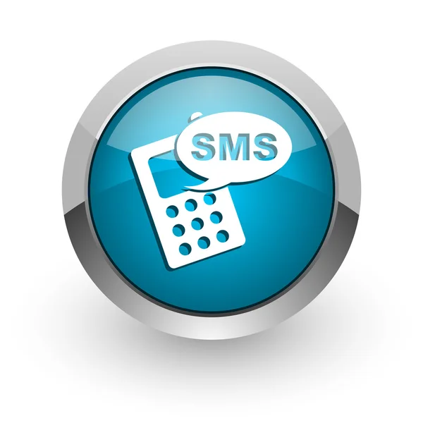 Sms azul brilhante ícone da web — Fotografia de Stock