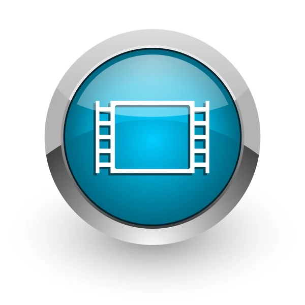 Film kék fényes web ikon — Stock Fotó