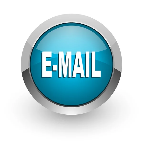 Email blu lucido icona web — Foto Stock