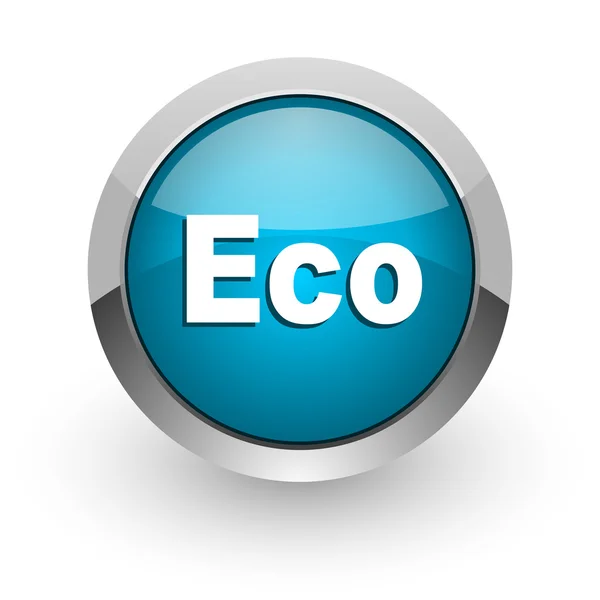 Eco niebieski WWW błyszczący ikona — Zdjęcie stockowe