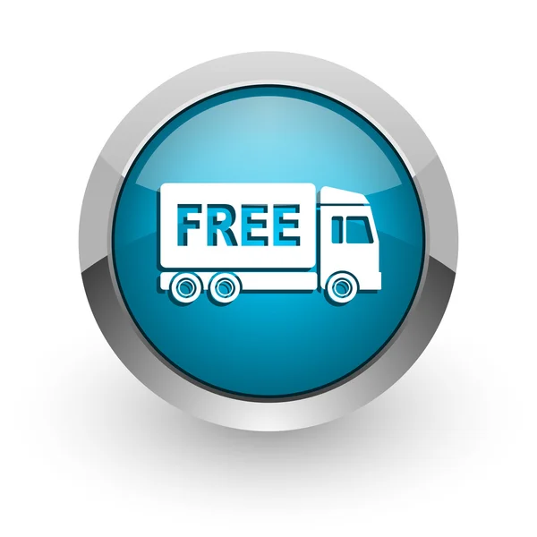 Free delivery blue glossy web icon — Stock Photo, Image