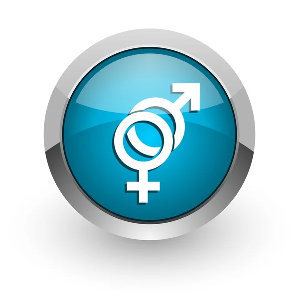 Sex blue glossy web icon — Stock Photo, Image