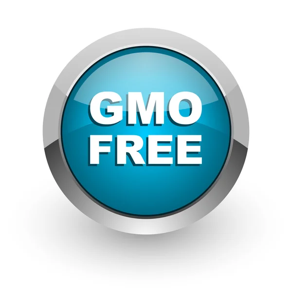 Gmo free blue icono web brillante — Foto de Stock